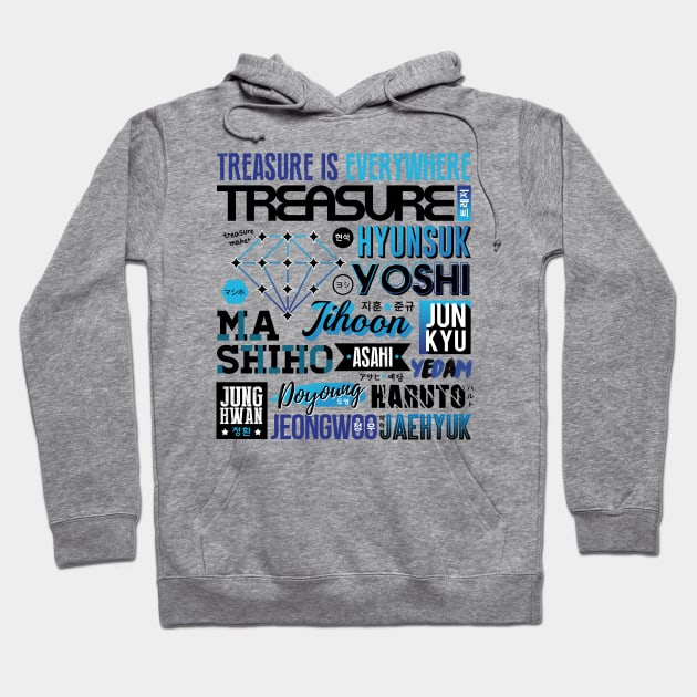 TREASURE Font Collage Hoodie by skeletonvenus